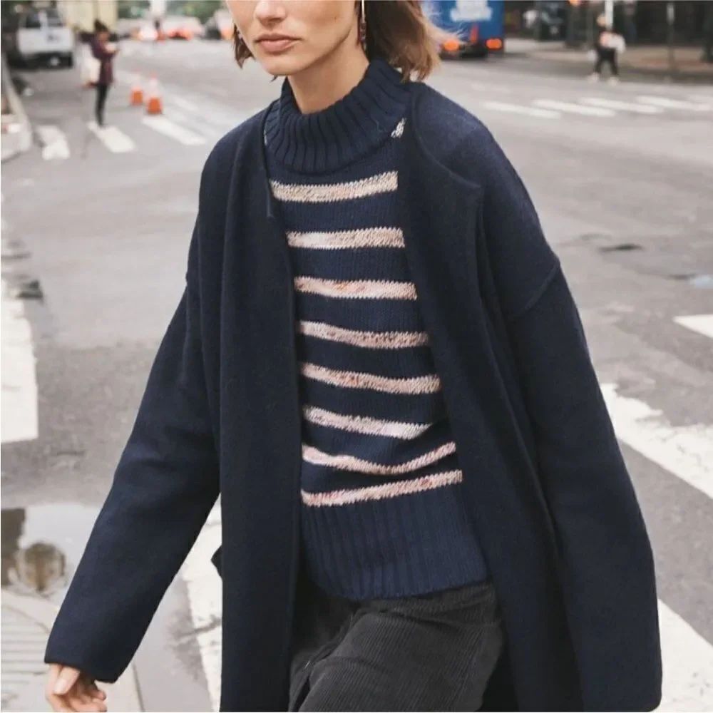 Madewell Striped Metcalf Mockneck Sweater